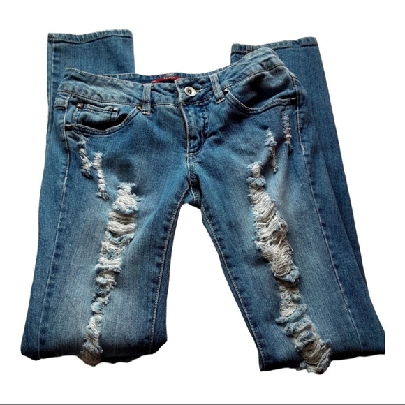 Highway Distressed Skinny Jeens sz 3 - Picture 1 of 7